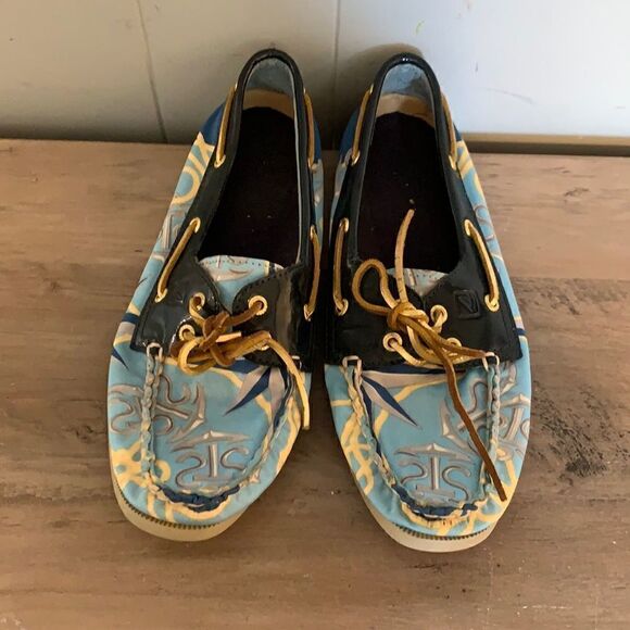 Sperry Nautical Boat Shoes Size 7 - Picture 1 of 4